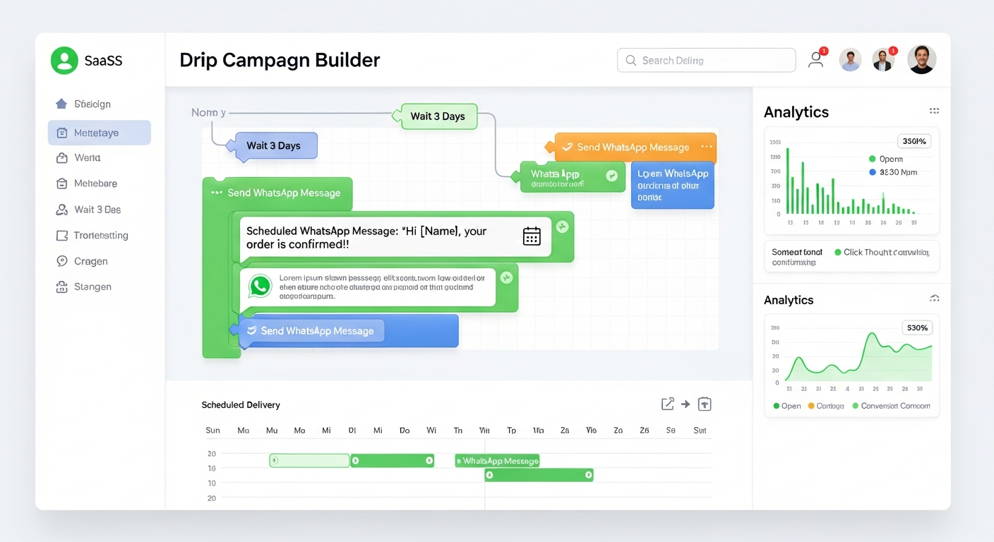 WhatsApp Drip Campaign Dashboard - Mappstore automated messaging sequence builder
