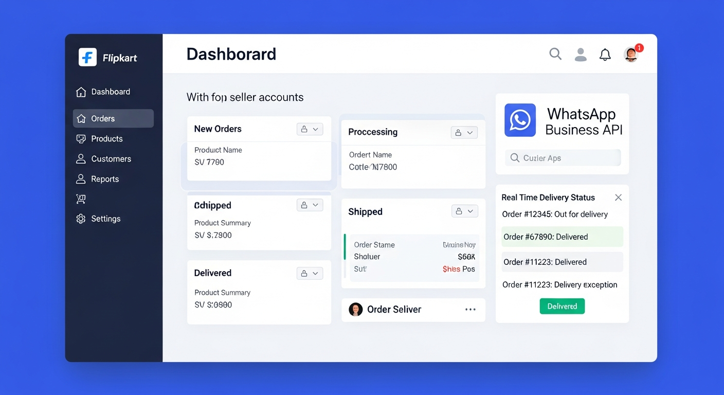 Flipkart Seller WhatsApp Integration Dashboard - Connect Flipkart orders to WhatsApp notifications