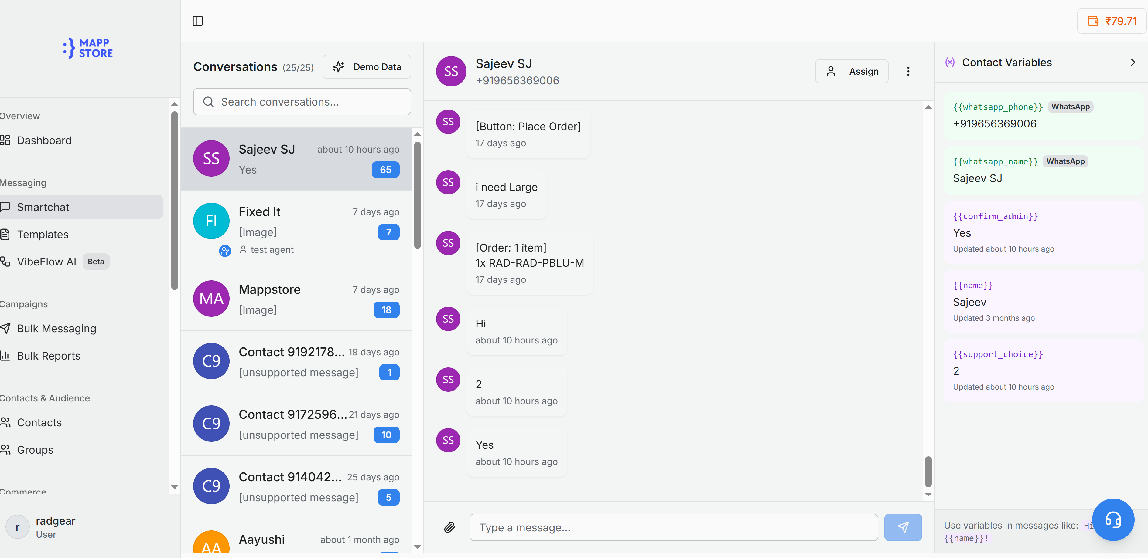 WhatsApp API Dashboard - Mappstore